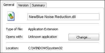 NewBlue Noise Reduction.dll properties